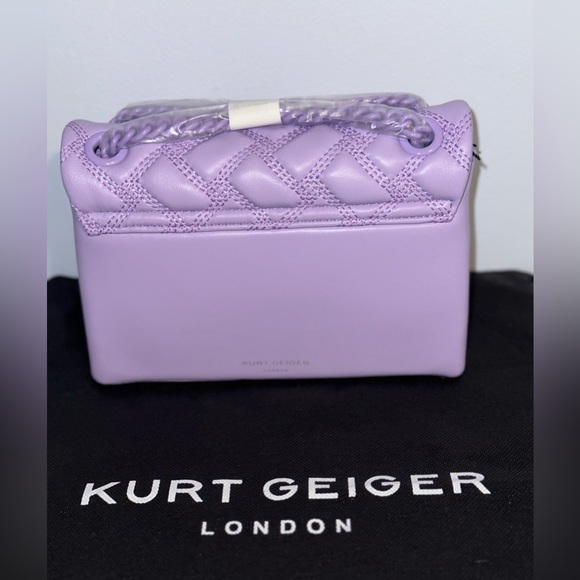 Kurt Geiger London Mini Kensington Drench Light Purple Leather Crossbody Bag - Picture 3 of 8